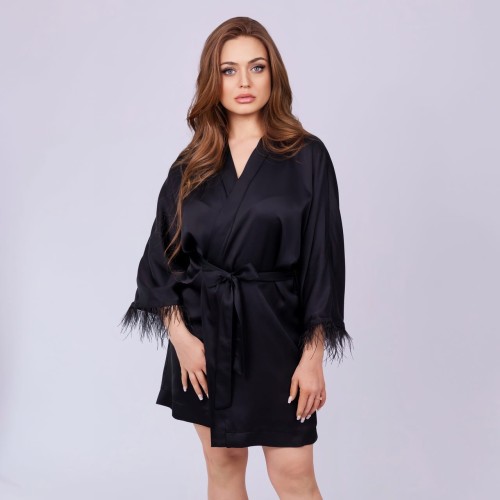 black satin robe women