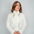Szalik ślubny biały futerko bridal stole