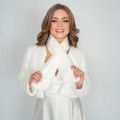 Szalik ślubny biały futerko