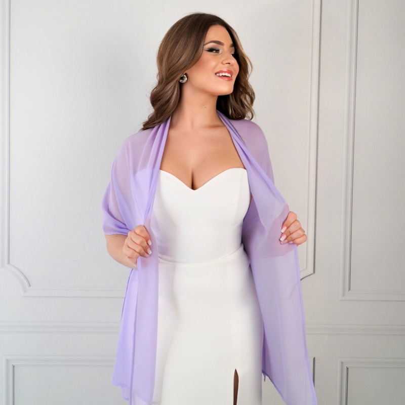 CHLOE – Chiffon-Schal in LILA elegante Bedeckung zum Brautkleid und Hochzeitsoutfit