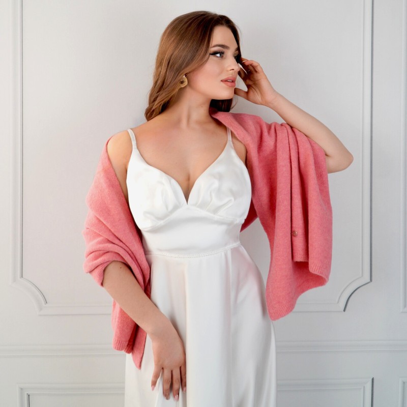 Dream - Brautschal aus Wolle Hochzeitsschal Brautumhang Brautjacke rosa BRIDAL STOLE