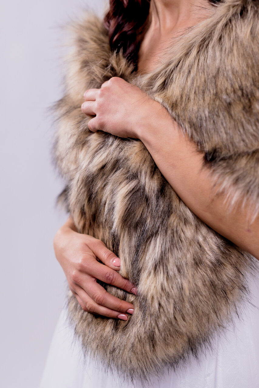 Brautstola aus Kunstfell Nude – Bridal Stole