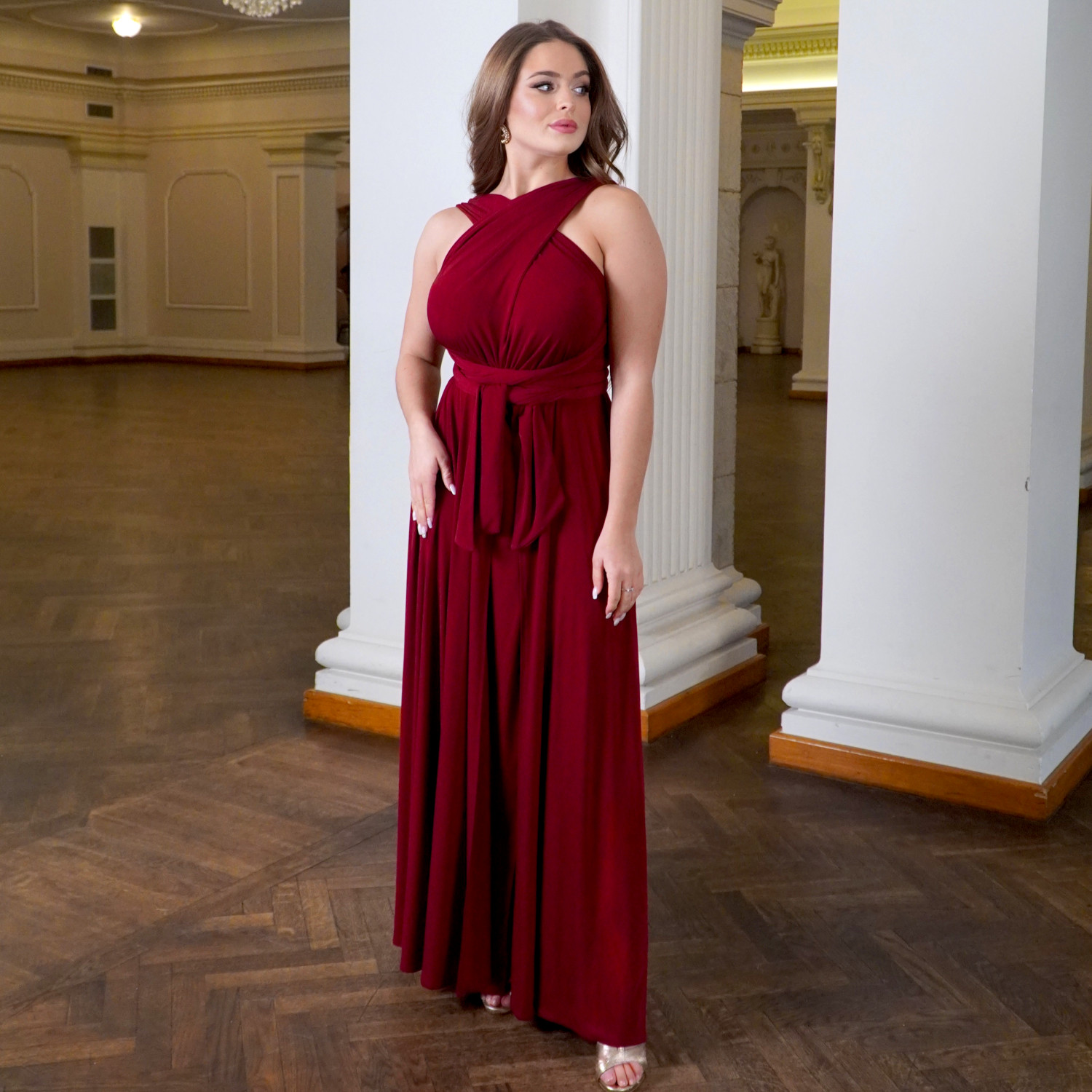 Suknia satynowa szampańska bridalstole