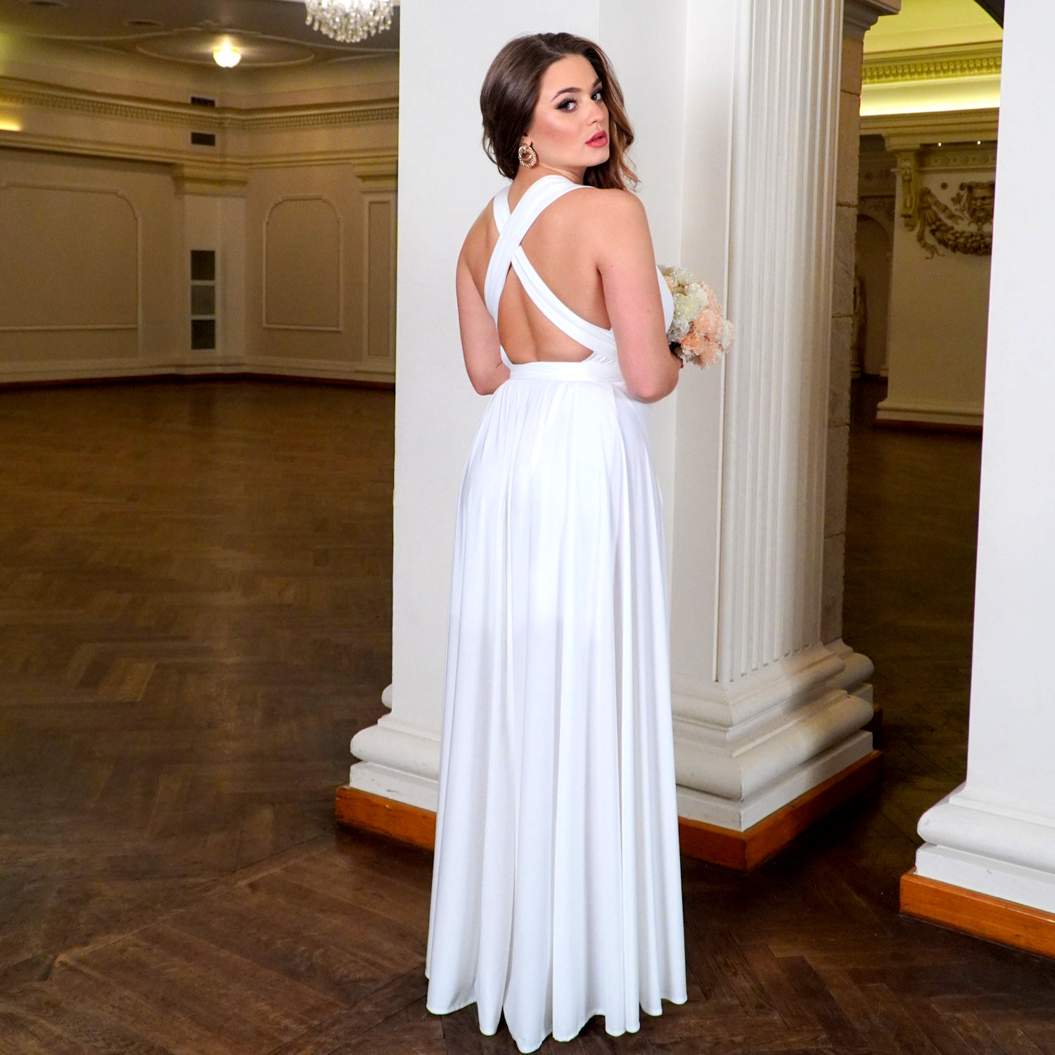 Bridal Stole long white dress